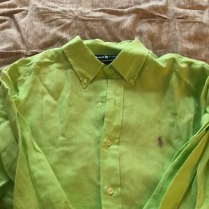 Men’s Large lime green linen shirt